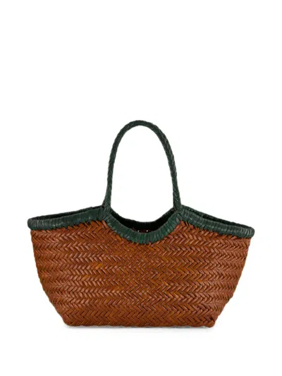 Dragon Diffusion Small Nantucket Woven Leather Tote Bag In Brown