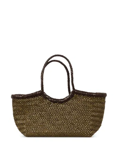 Dragon Diffusion Small Nantucket Woven Leather Tote Bag In Brown