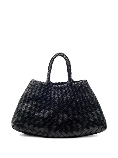 Dragon Diffusion Small Santa Croce Braided-handle Tote Bag In Black