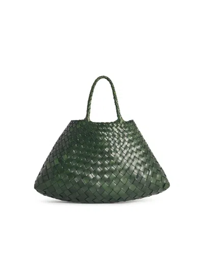 Dragon Diffusion Small 'santa Croce' Leaf Green Leather Bag