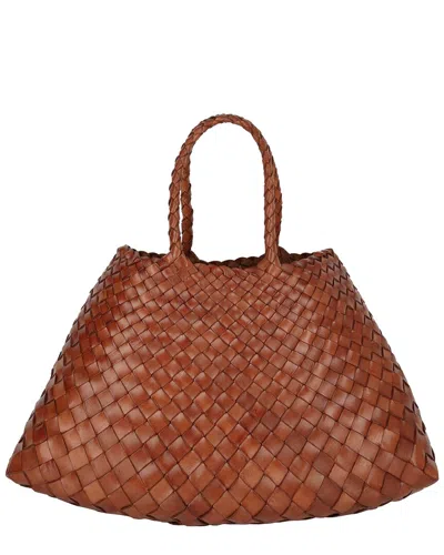 Dragon Diffusion Small Santa Croce Leather Shoulder Bag In Brown