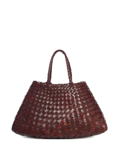 Dragon Diffusion Small Santa Croce Woven Tote Bag In Brown