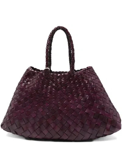 Dragon Diffusion Small Santa Croce Woven Tote Bag In Purple