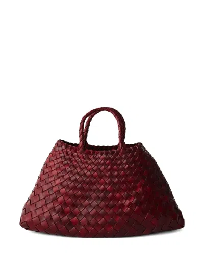 Dragon Diffusion Small Santa Croce Woven Tote Bag In Red