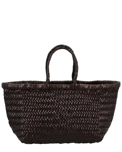 Dragon Diffusion Small Triple Jump Leather Tote In Brown