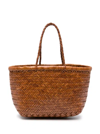 Dragon Diffusion Small Triple Jump Tote Bag In Braun