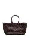 Dragon Diffusion Handwoven Buffalo Calf Leather Tote With Intricate Weave In Brown
