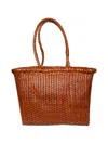 Dragon Diffusion Dark Orange Leather Grace Small Tote In Brown