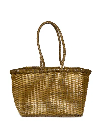 Dragon Diffusion Small Weave Tote Bag In Green