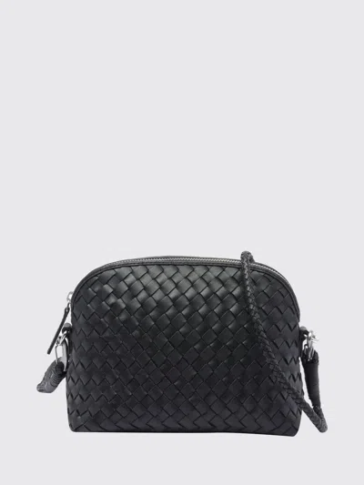Dragon Diffusion Small Woven Leather Crossbody Bag With Zip In Black