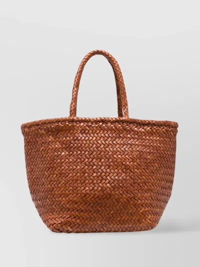 Dragon Diffusion Small Woven Leather Tote Bag