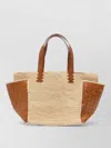 Dragon Diffusion X Sovani Woven-raffia Leather-panel Tote Bag