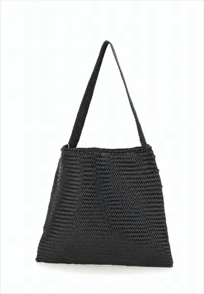 Dragon Diffusion Structured Buffalo Leather Shoulder Bag In Black