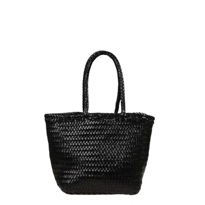 Dragon Diffusion Structured Handbag With Minimalist Design And Smooth Finish In Black