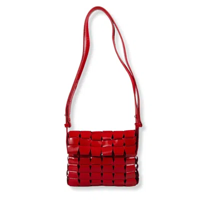 Dragon Diffusion Structured Handbag With Top Handle And Clean Lines In Red
