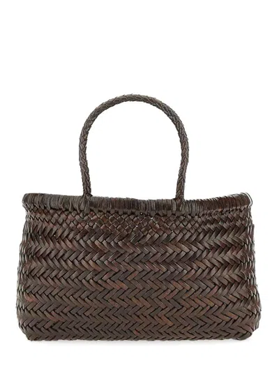 Dragon Diffusion Stylish Mini Leather Tote Bag - 17cm X 30cm X 17cm In Brown