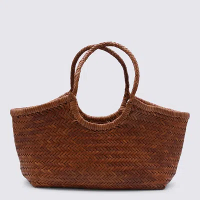 Dragon Diffusion Tan Leather Nantucket Basket Big Tote In Brown