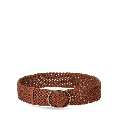 DRAGON DIFFUSION DRAGON DIFFUSION TAN LEATHER WOVEN BELT