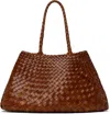Dragon Diffusion Tan Santa Croce Big Tote In Tan Black Edge