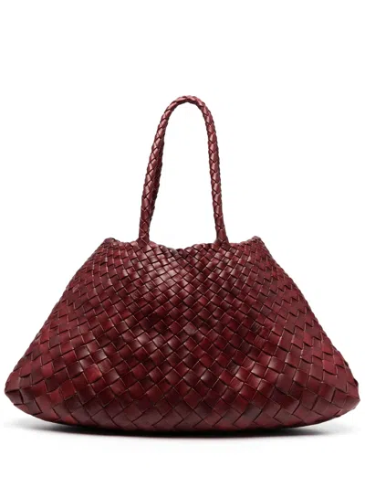 Dragon Diffusion Santa Croce Small Tote Bag In Burgundy