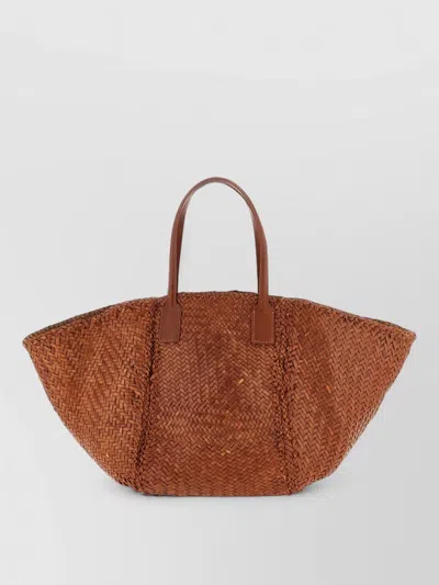 Dragon Diffusion Teresa Rectangular Tote Bag Dual Handles In Brown