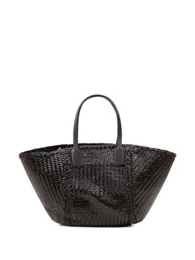 Dragon Diffusion Teresa Woven Leather Tote Bag In Black