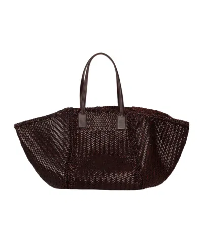 Dragon Diffusion Teresa Woven Tote Bag In Dark Brown