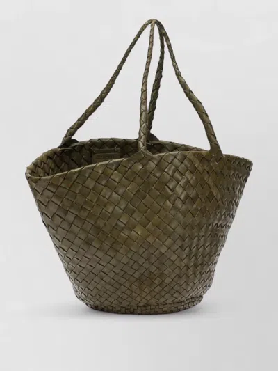Dragon Diffusion Tote Bag Dual Handles Woven Design In Green