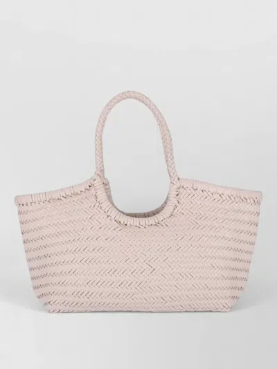 Dragon Diffusion Tote Bag Woven Design Circular Handles In Neutral