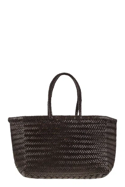Dragon Diffusion Triple Jump Big - Woven Leather Bag In Brown
