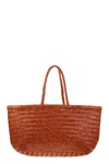 Dragon Diffusion Triple Jump Big - Woven Leather Bag In Orange