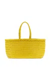 Dragon Diffusion Triple Jump Chevron-weave Shoulder Bag In Yellow