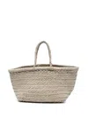 Dragon Diffusion Triple Jump White Small Tote Bag In Braided Leather Woman In Neutrals