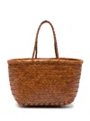 Dragon Diffusion Santa Croce Small Woven-leather Tote Bag In Beige