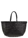 Dragon Diffusion Triple Jump Small - Woven Leather Bag In Black