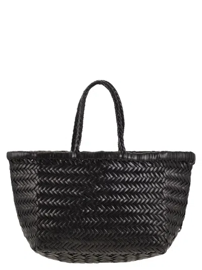 Dragon Diffusion Triple Jump Small - Woven Leather Bag In Black