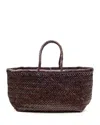 Dragon Diffusion Triple Jump Small Leather Basket Bag In Dark Brown