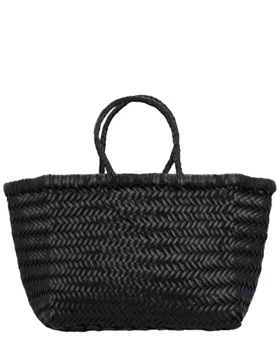 Dragon Diffusion Triple Jump Small Leather Tote In Black