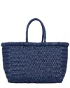 Dragon Diffusion Women Bamboo Triple Jump Small Handbag In Blue