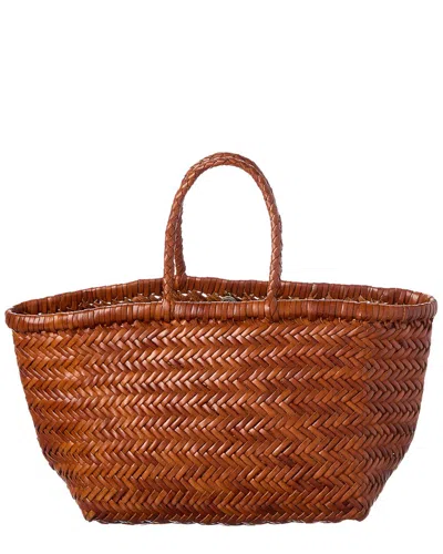 Dragon Diffusion Triple Jump Small Leather Tote In Brown