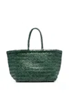 Dragon Diffusion Triple Jump Small Woven Leather Tote In Grün