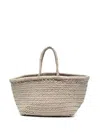 Dragon Diffusion Triple Jump White Small Tote Bag In Braided Leather Woman In Neutrals