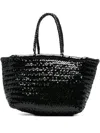Dragon Diffusion Triple Jump Woven-leather Tote Bag In Black