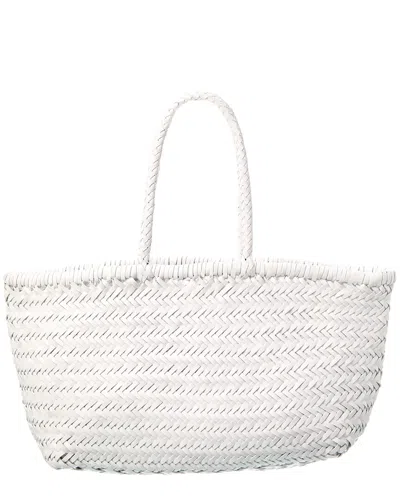 Dragon Diffusion Tripple Jump Big Leather Tote In White