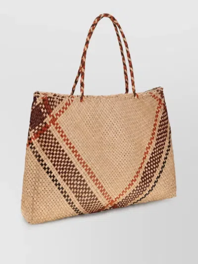 Dragon Diffusion Vintage Mesh Tote Leather Beach Bag In Brown