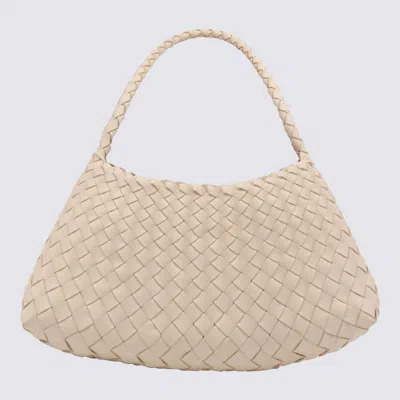 Dragon Diffusion White Leather Rosanna Shoulder Bag In Sand