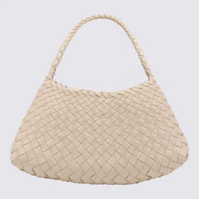 Dragon Diffusion White Leather Rosanna Shoulder Bag In Sand