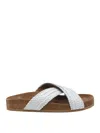 Dragon Diffusion Woven Round-toe Sandals In White
