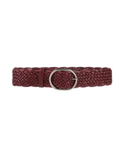 Dragon Diffusion Woman Belt Burgundy Size 32 Leather