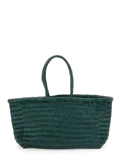 Dragon Diffusion Women Bamboo Triple Jump Big 3x Jump Design Basket 46x22x15 Cm In Green